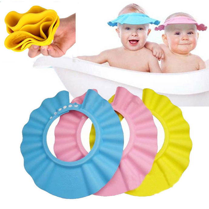 bebek banyo şapkası pembe mavi