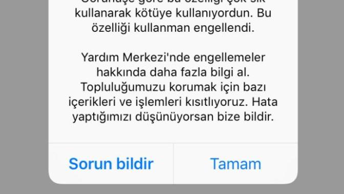Instagram 'Geçici olarak engellendin' uyarısı kalkmadı?