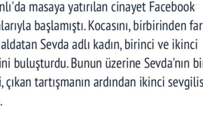 Bu kadın evli , ikide sevgilisi vardı , sevgilisi aşkından diğer sevgilisini öldürdü düşünceniz nedir?