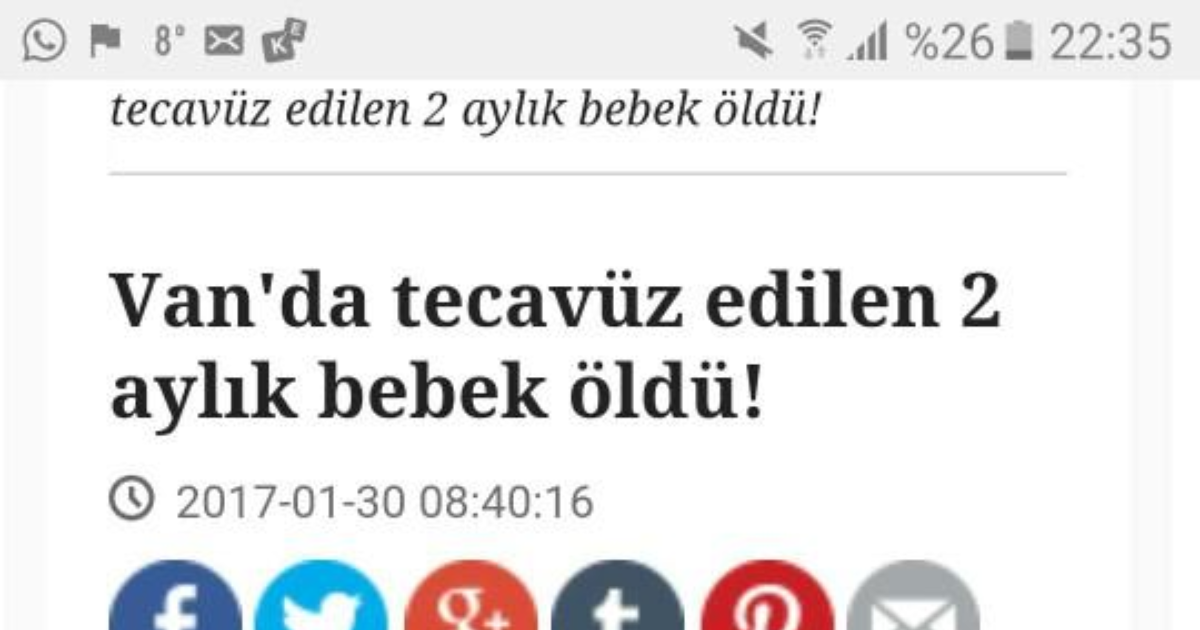 Vanda tecavüz edilen bebekle ilgili düsüncelerinizi söyler misiniz