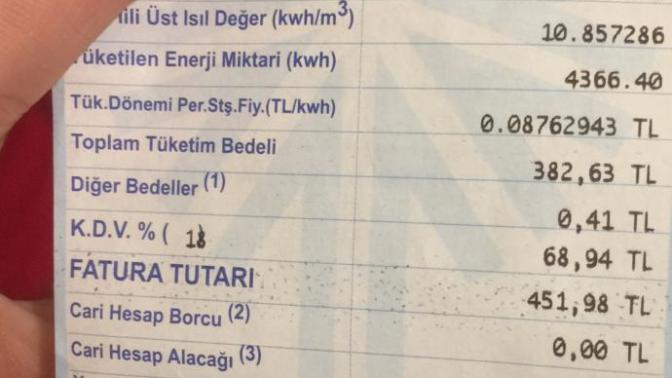 Doğalgaz faturanız ortalama ne kadar geliyor?