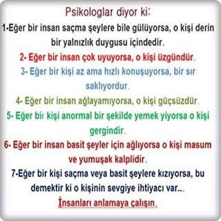 Psikologlar diyor ki..... Sizce resimde yazılanlar doğru mu ?
