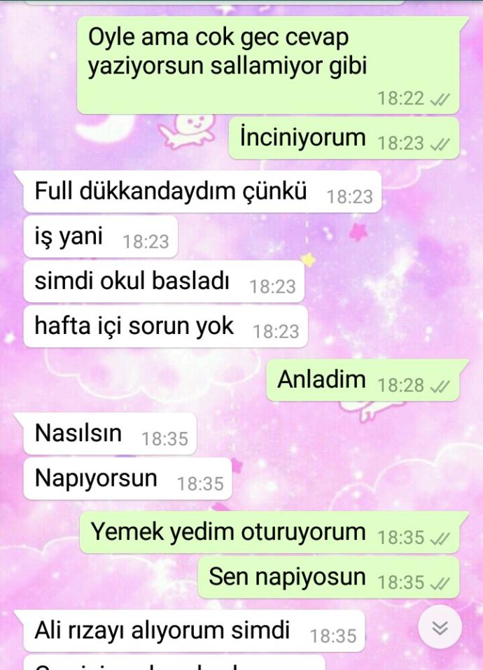 Benimle öylesine mi konusuyor sizce (resimli ) Lutfen okuyup yardimci olun?