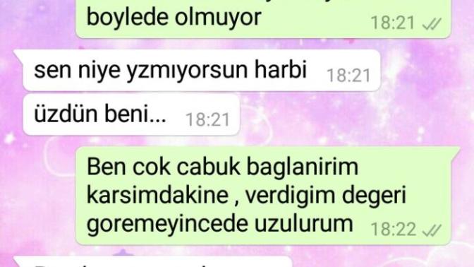 Benimle öylesine mi konusuyor sizce (resimli ) Lutfen okuyup yardimci olun?