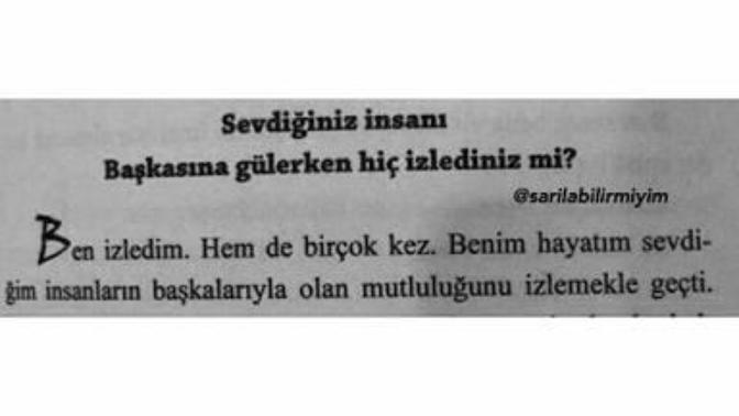 Siz hiç sevdiğinizi başkasına gülerken gördünüz mü?