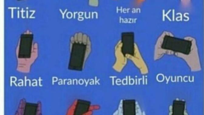 Telefonu tutuş şekline göre sen nasıl birisin?