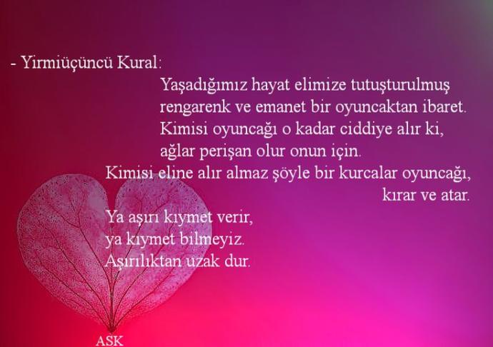 Aşk'ın kuralı olur mu?