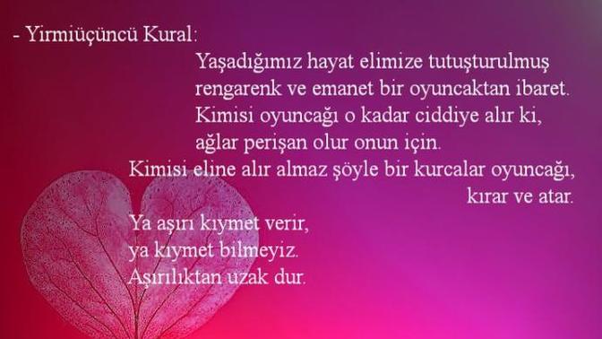 Aşk'ın kuralı olur mu?