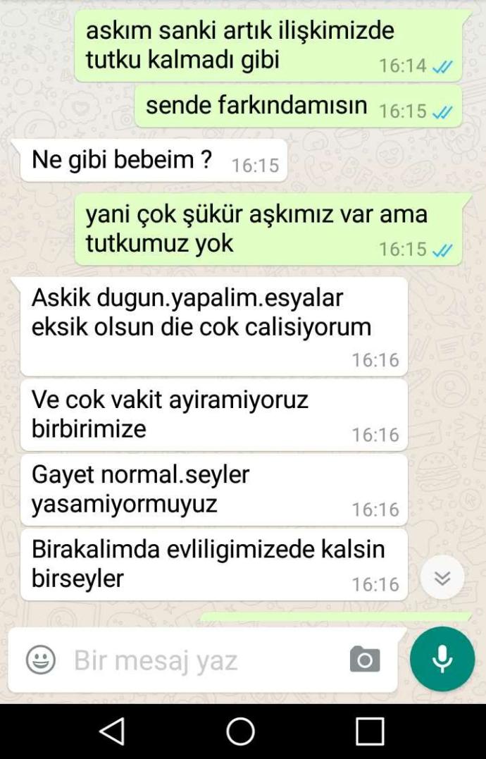 nişanlımla whatsapp konuşmamıza bakarmısınız????