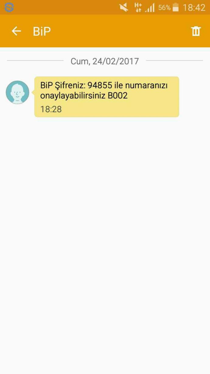 Bip kullanmadığım halde bu mesaj geldi sebebi neden dir ??