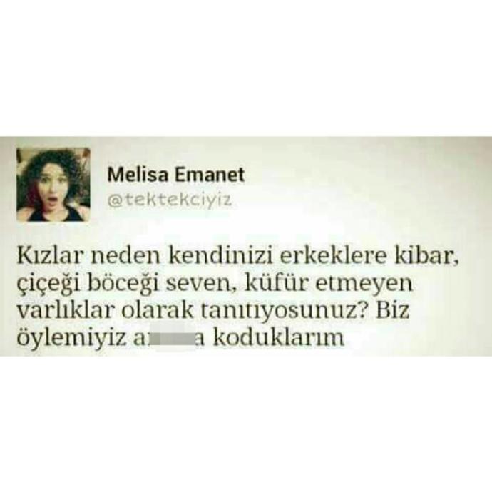 Kızlar neden kendinizi erkeklere kibar, çiçeği böceği seven, küfür etmeyen varlıklar olarak tanıtıyosunuz?