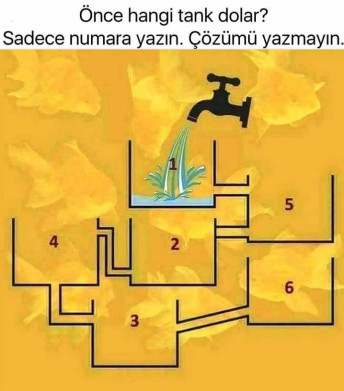 Önce hangi tank dolar, cevabı bulabilir misiniz? 