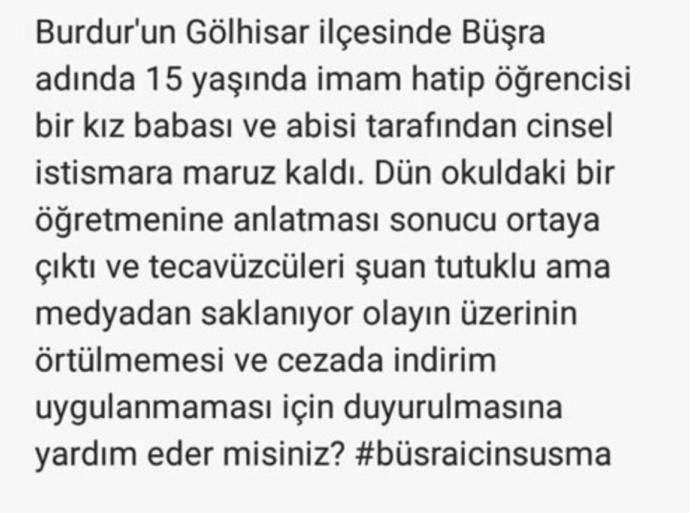 Öz babası ve öz abisi tarafından tecavüze uğrayan 15 yaşındaki kızın sesini neden kimse duymuyor?