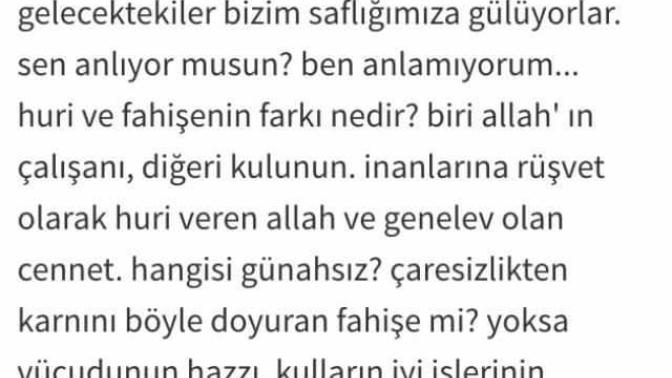Huri ile fahişe arasında ki fark?