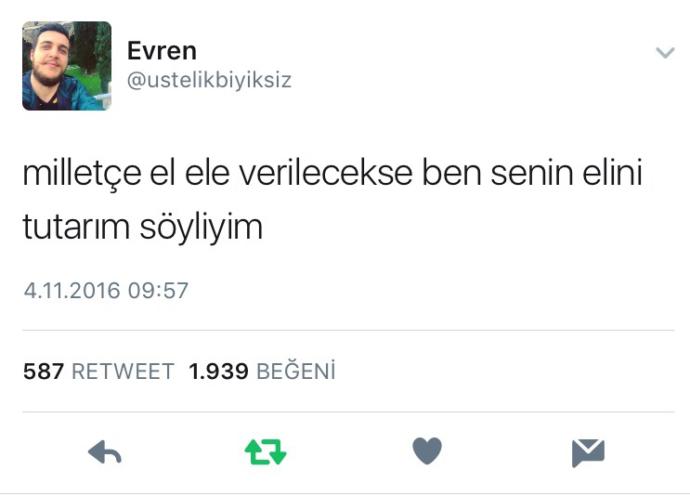Milletçe el ele vericekse siz kimin elini tutardınız?