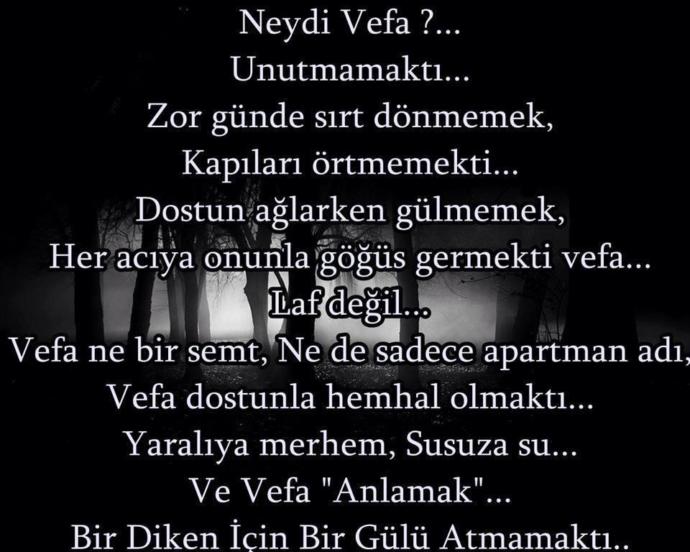 Hayatınızda vefa ne kadar önemli, hayatınızda olan insanlardan vefasızlık larına tanık oldunuz mu?