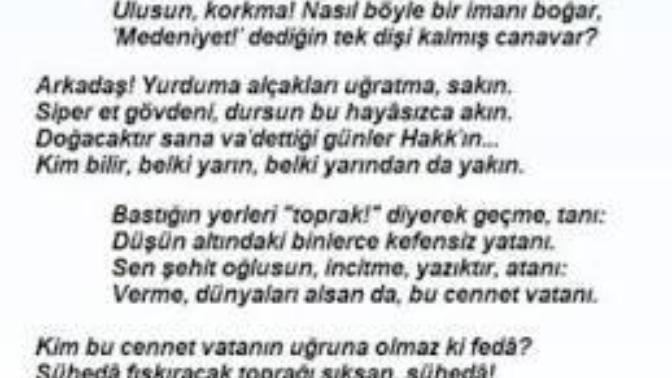 12  Mart  İstiklal Marşı'nın kabulü. İstiklal Marşı size hangi duyguları çağrıştırıyor?