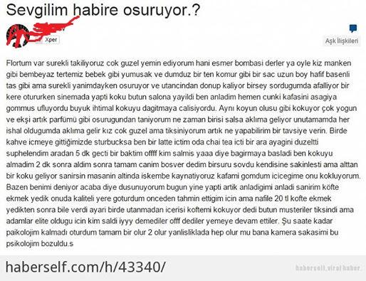 Sevgilim Habire Osuruyor :/ ?