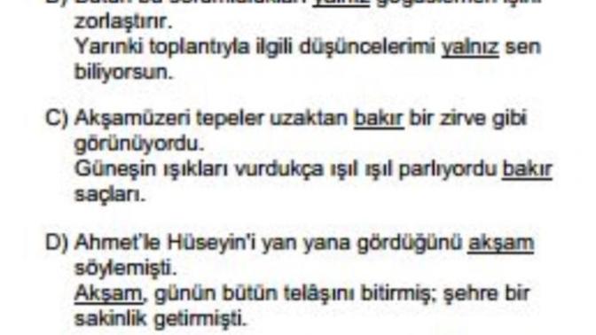 Bu sorunun cevabı nedir allah aşkına ygs Türkçe?