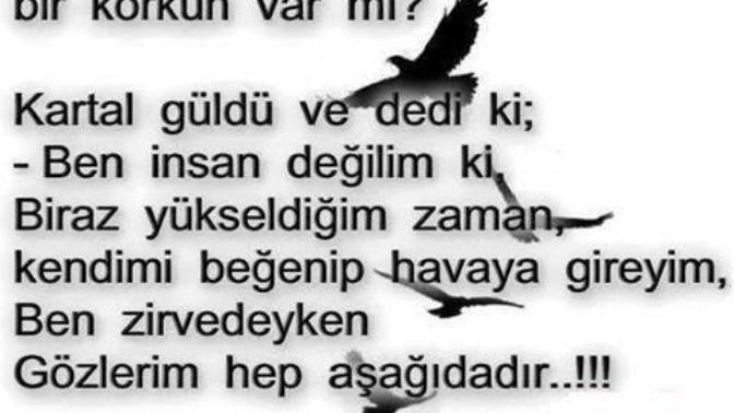 Ben zirvedeyken gözlerim hep aşağıdadır ne demek istemiş burada?