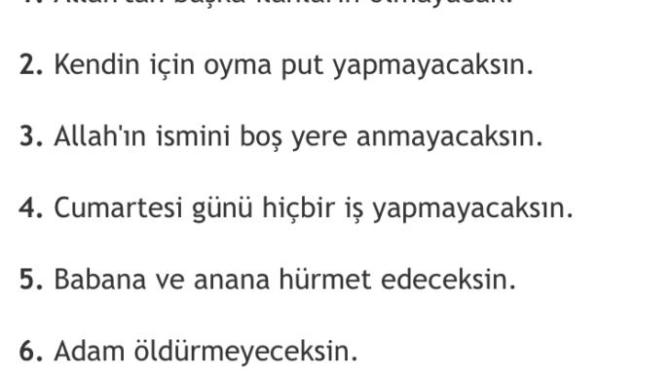 Hz Musa ve kavmine verilen 10 emri biliyormuydunuz?