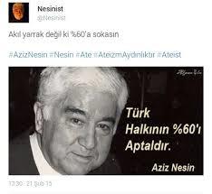 sizce aziz nesin in dediği gibi türkiyedekilerin yüzde  60 ı aptalmı ? 