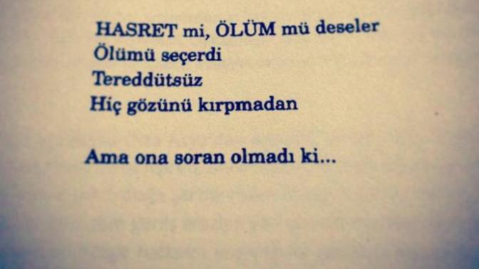 Ölüm mu hasret mi daha kolay sizin için? ?