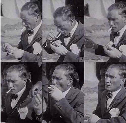M.Kemal Atatürk ve Rust Cohle'ye(True Detectice) sigara bu kadar mı yakısır yahu ?