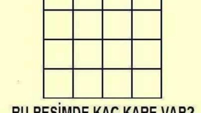 Kim ne kadar dikkatli görelim. Bu resimde kaç kare var?