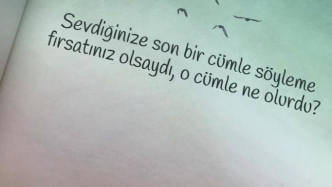 Sevdiğinize son bir cümle söyleme fırsatınız olsaydı, o cümle ne olurdu?