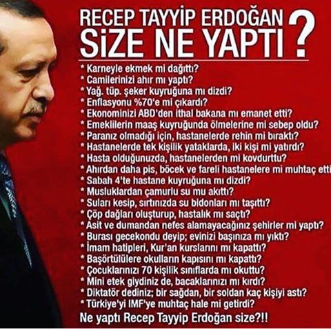 Recep Tayyip Erdoğan Size Ne Yaptı ?