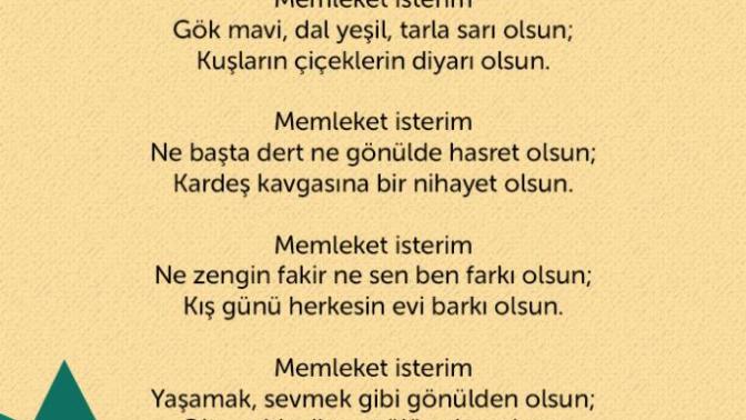 "Memleket İsterim" şiiri sana ne hissettirdi, düşündürdü söyler misin?