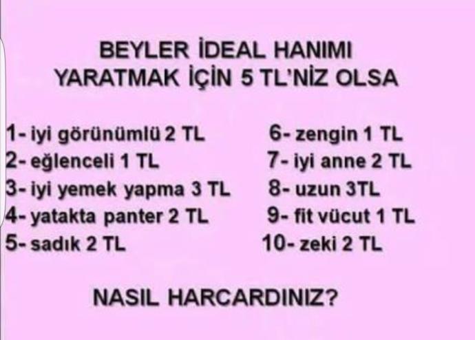 Erkekler, 5 liraya ideal kadını yaratabilir misiniz?
