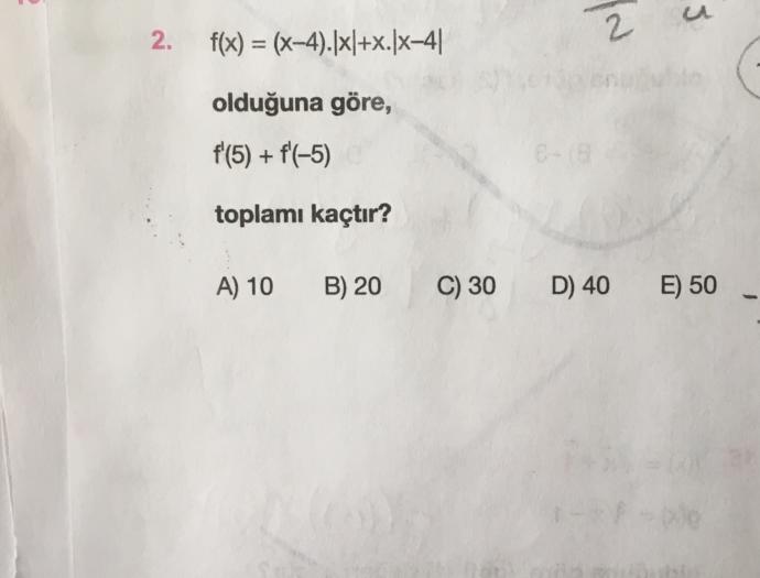 Türev uygulamaları soruları?