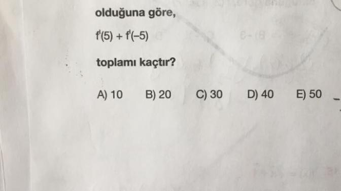 Türev uygulamaları soruları?