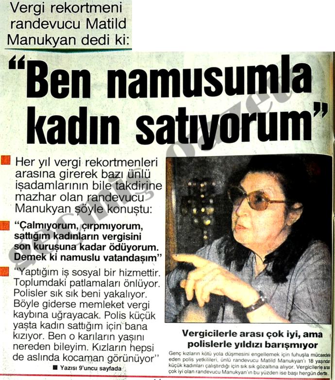 "Namusumla kadın satıyorum"?