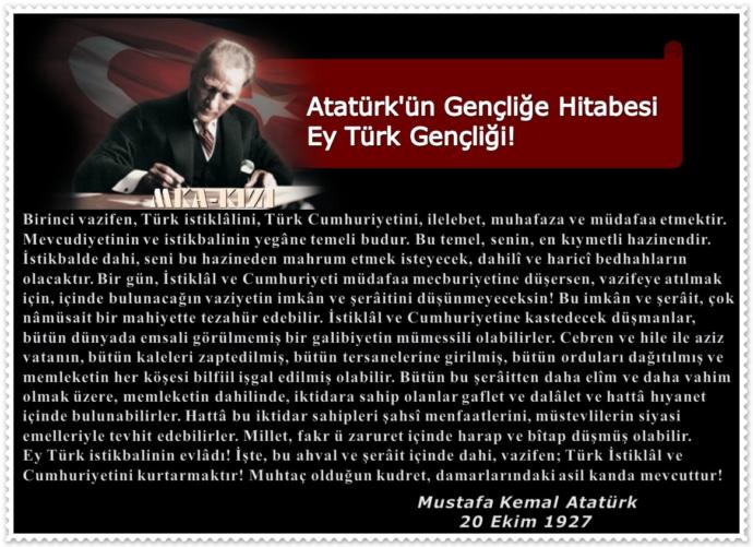 Atatürkün gençliğe hitabesi, size ne anlatıyor?