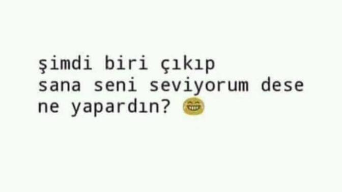 Şimdi biri çıkıp sana seni seviyorum dese ne yapardın?