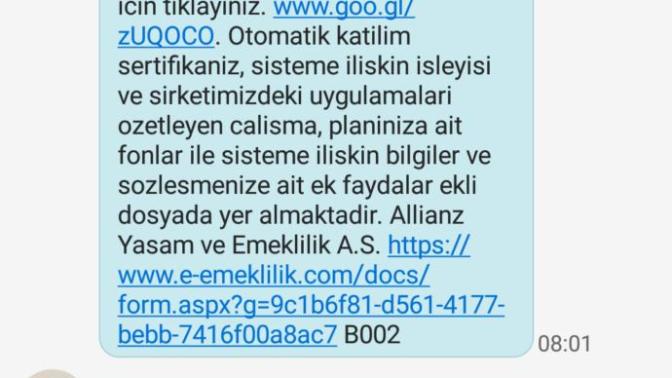 Böyle bir mesaj geldi , nedir bu?