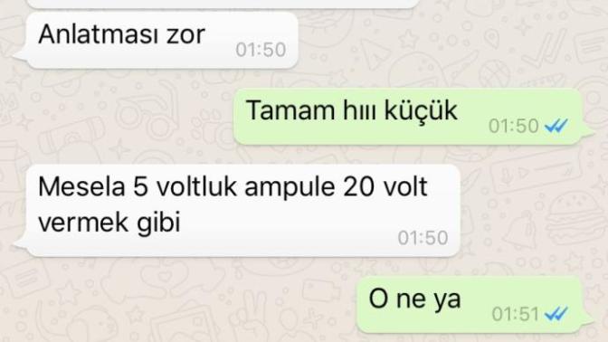Bana küçük dedi sonra böyle şeyler yazdı resimli?