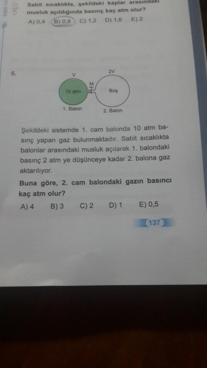 Bu soruyu çözebilecek biri var mı? (Kimya-Gazlar-Lys)?