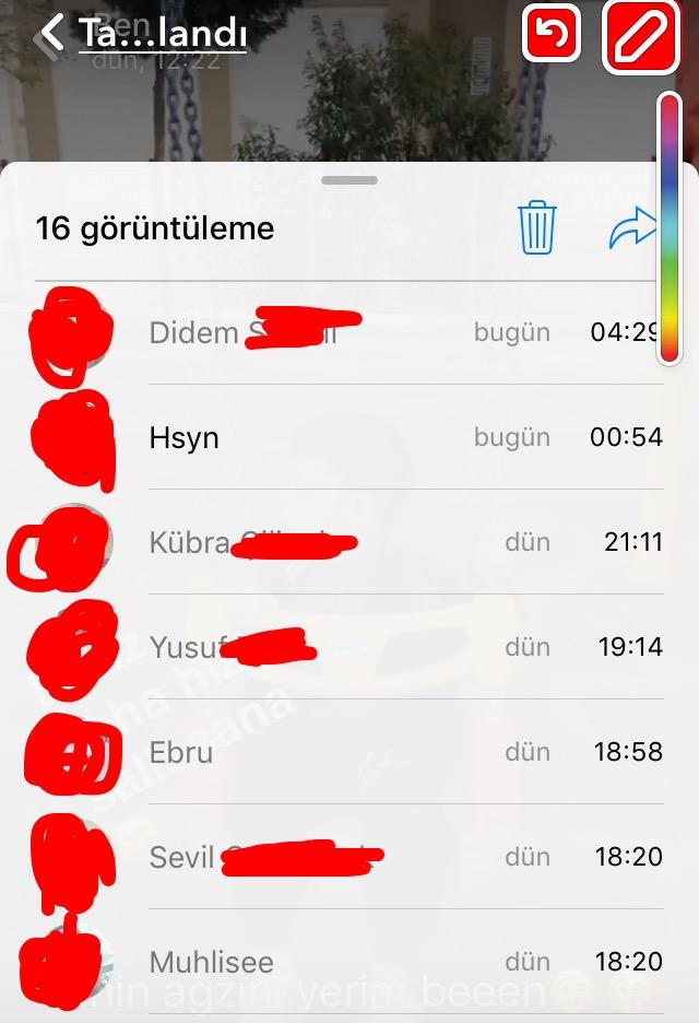 Whatsapp durum görülmesinde neden sadece bir kişinin adı koyu çıkıyo diğerleri silik?