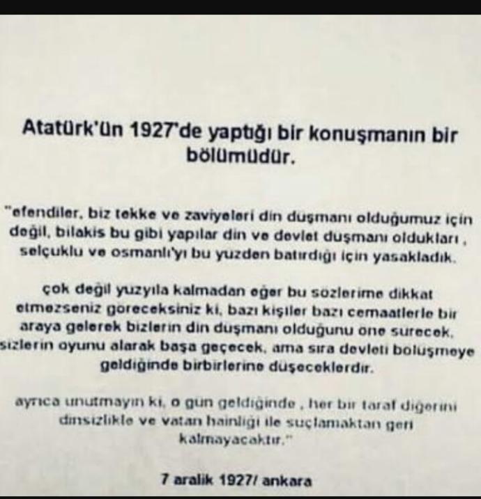 Ulu Önder Atatürk'ün Bu sözleri hakkında Ne düşünüyorsunuz?