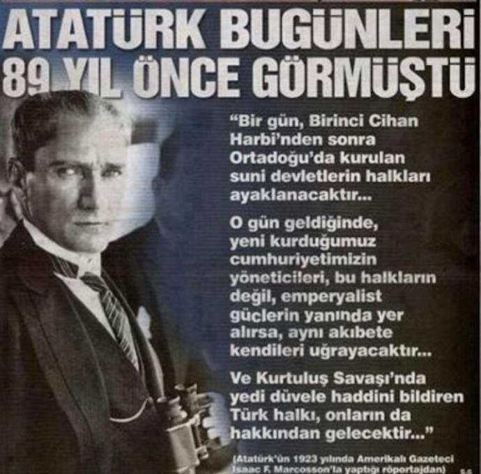 Ulu Önder Atatürk'ün Bu sözleri hakkında Ne düşünüyorsunuz ?