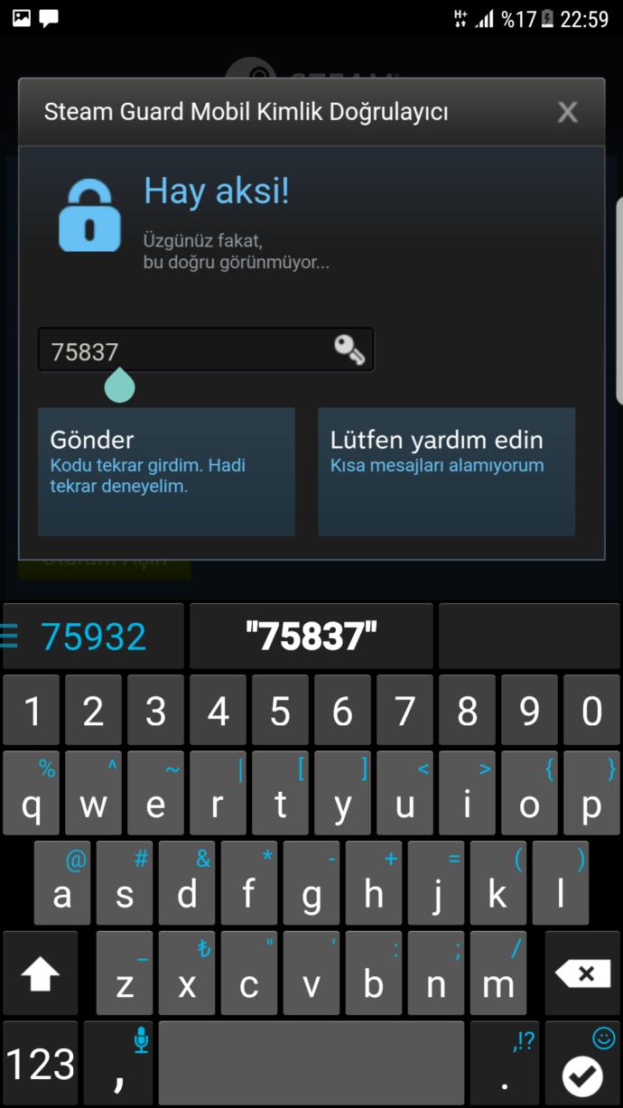 Arkadaşlar steam guard ile ilgili bir sıkıntım var, bakar mısınız?