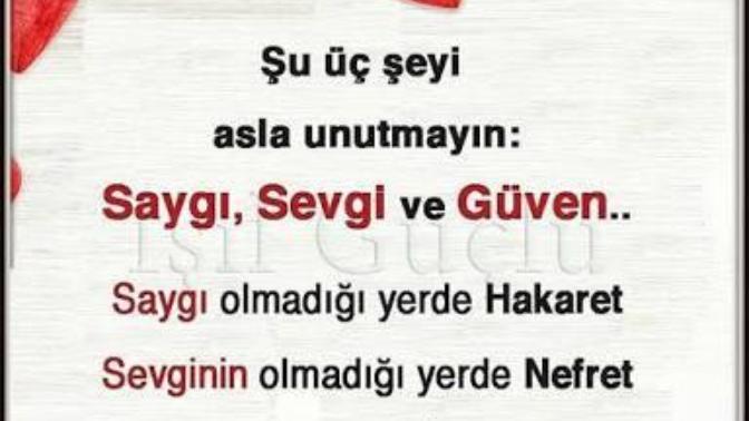 "Sevgide özgürlük, saygıda mecburiyet vardır" sözüne katılıyor musunuz?
