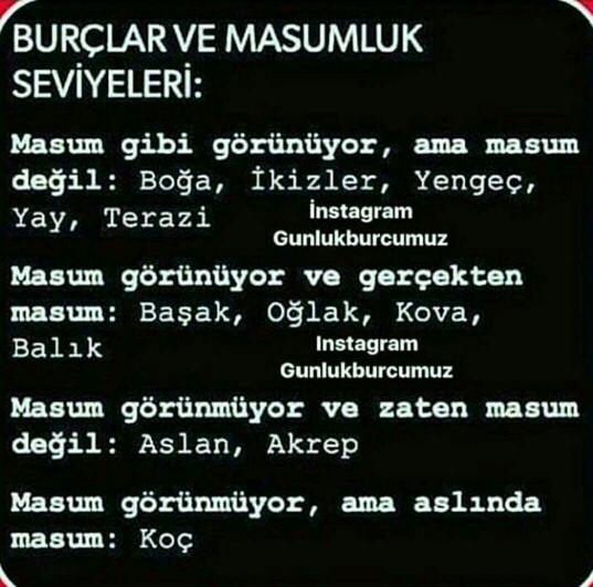 Burçların Masumluk Seviyeleri ? Sen Hangi Burçsun ??