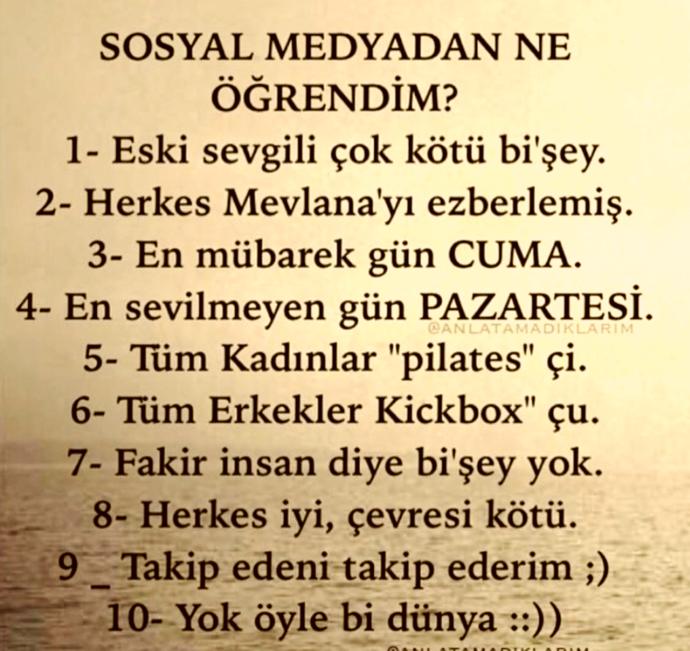 Gunaydın tabisi😀🙊🕊🐰Sosyal medyadan ne öğrendiniz?