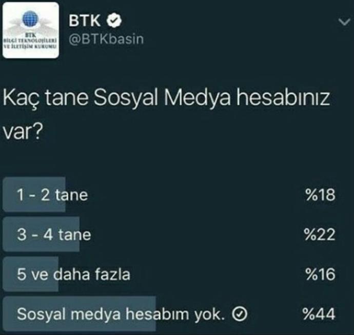 Kaç tane sosyal medya hesabınız var?