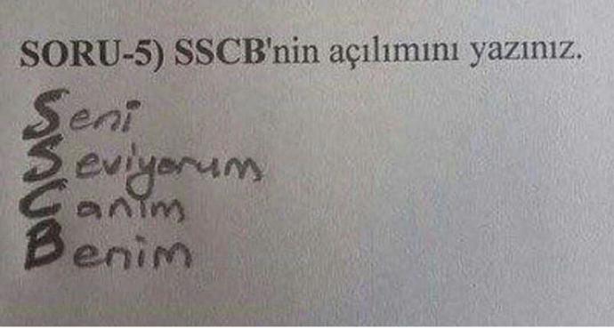 SSCB'nin açılımı sizce ne ? Pratik zekanızı çalıştırın :D?